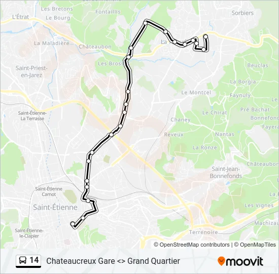 14 Bus Line Map
