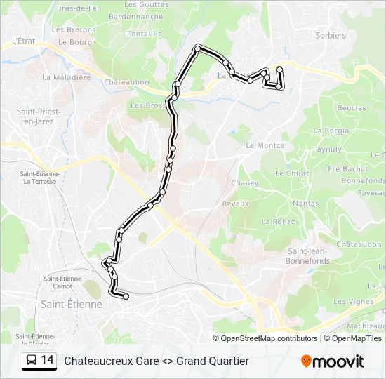 14 Bus Line Map