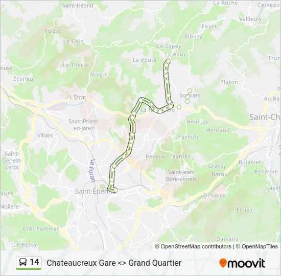 14 Bus Line Map