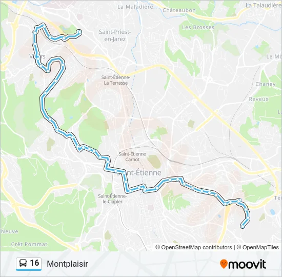 16 Bus Line Map