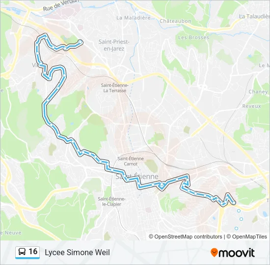 16 Bus Line Map