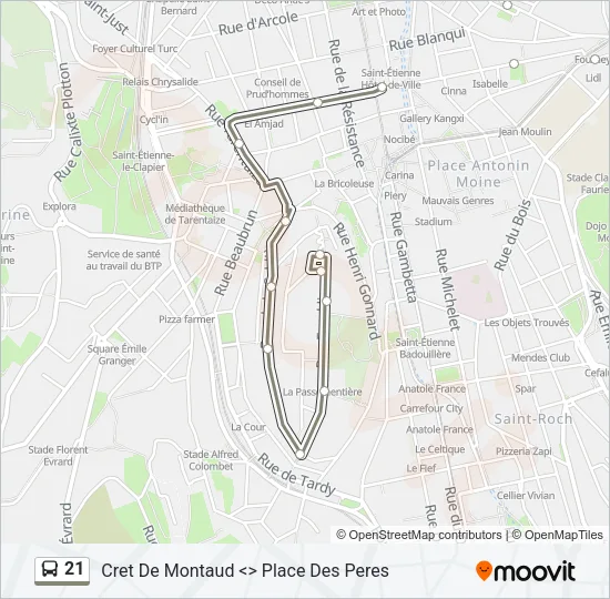 21 Bus Line Map