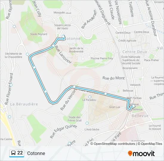 22 Bus Line Map
