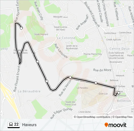 22 Bus Line Map