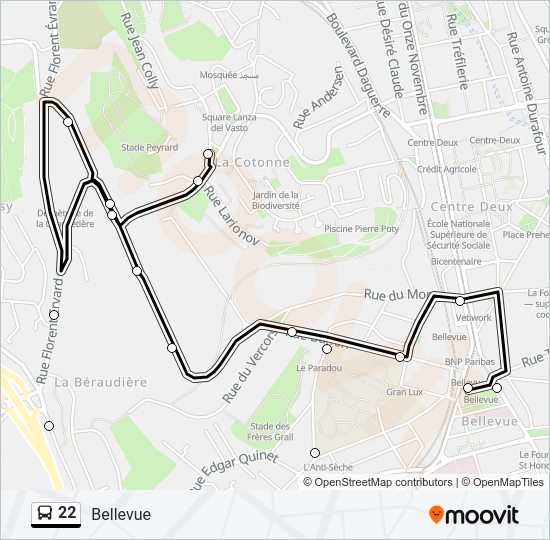 Mapa de 22 de autobús