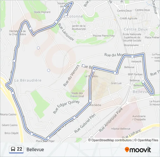 22 Bus Line Map