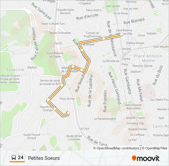 24 Bus Line Map