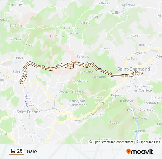 25 Bus Line Map