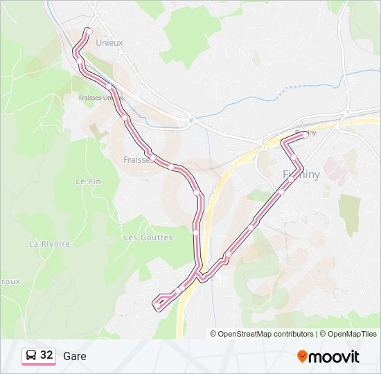 Plan de la ligne 32 de bus