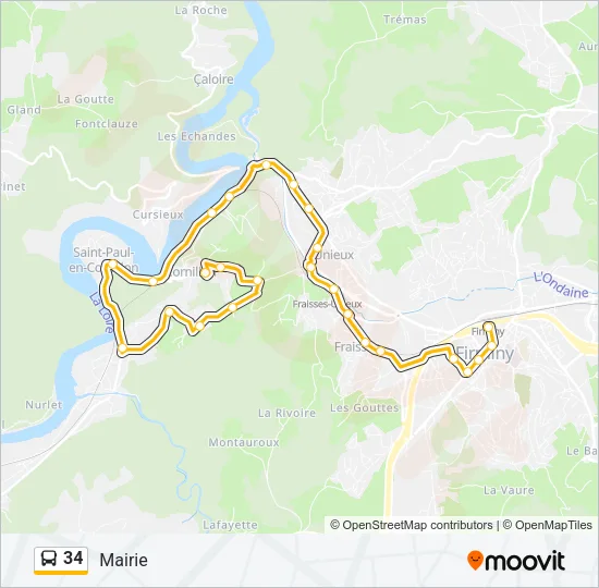 34 Bus Line Map