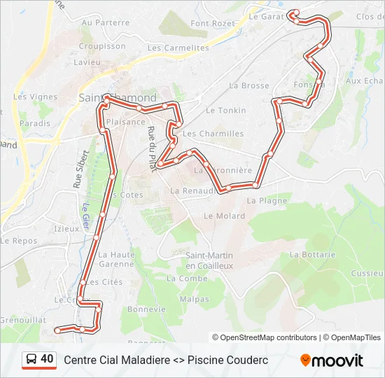 40 Bus Line Map