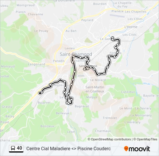 Plan de la ligne 40 de bus