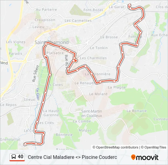 40 Bus Line Map