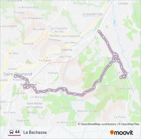 44 Bus Line Map