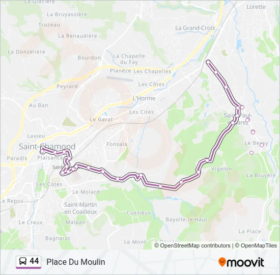 44 Bus Line Map