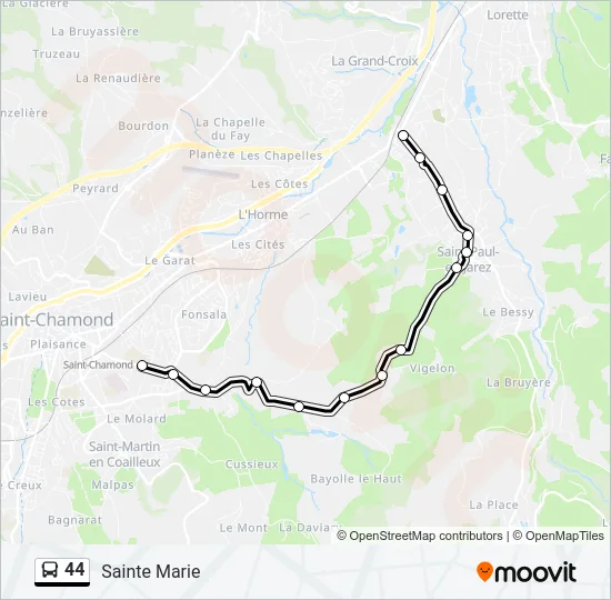 44 Bus Line Map