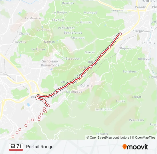 71 Bus Line Map