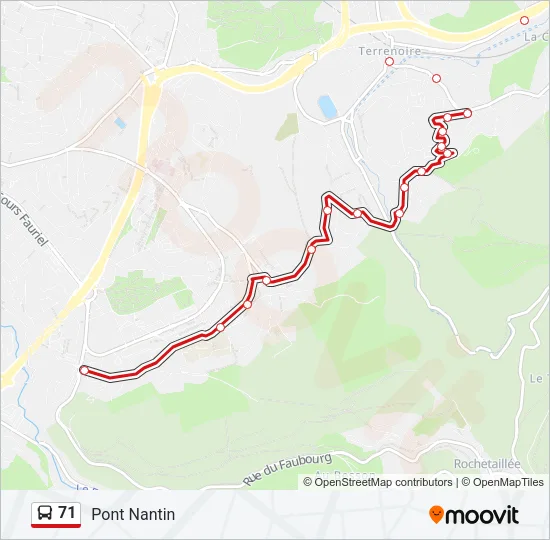71 Bus Line Map