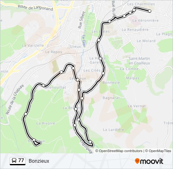 Mapa de 77 de autobús