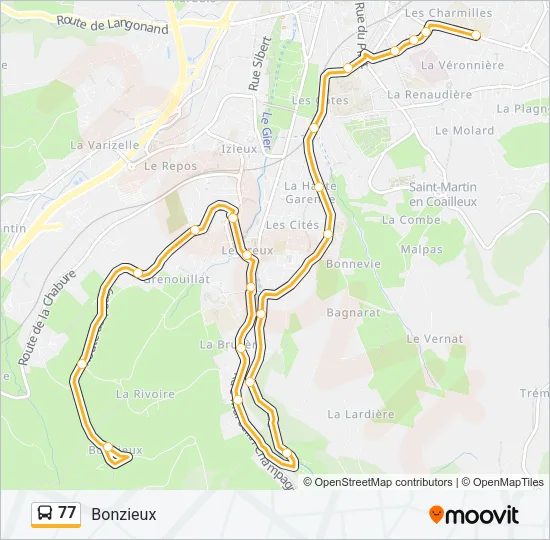 77 Bus Line Map