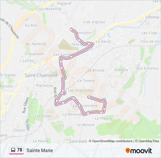 Mapa de 78 de autobús