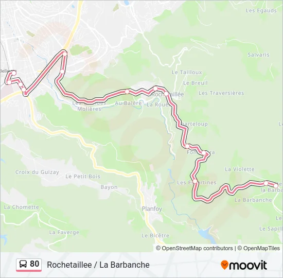 80 Bus Line Map