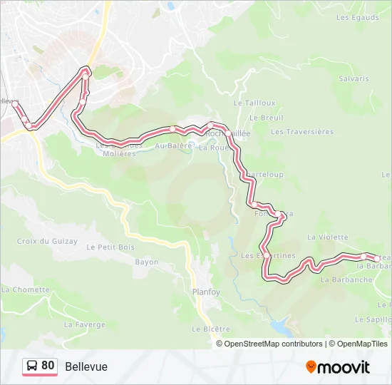 80 Bus Line Map