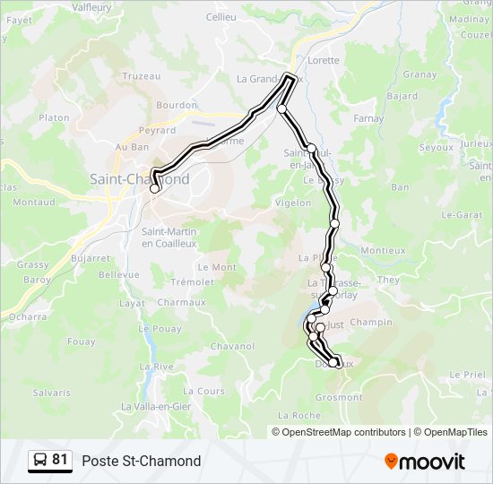 Plan de la ligne 81 de bus