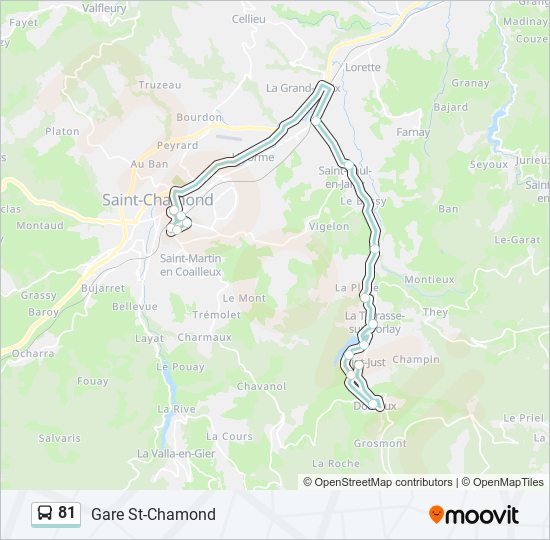 Mapa de 81 de autobús