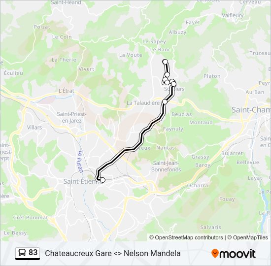 Plan de la ligne 83 de bus