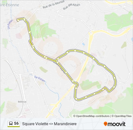 S6 bus Line Map