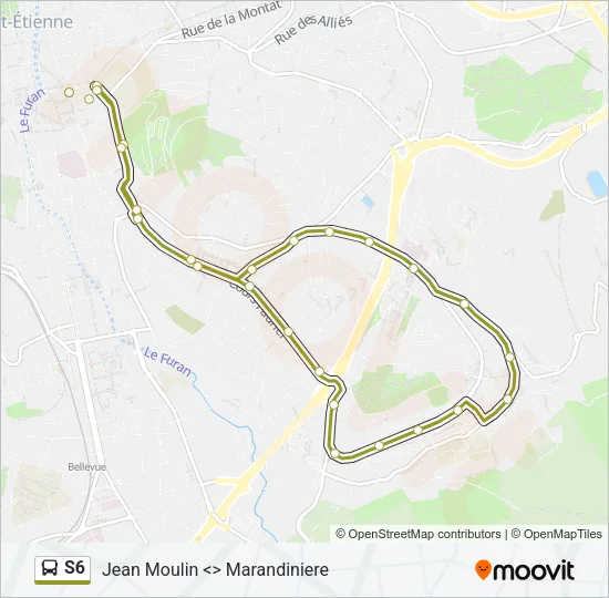 S6 Bus Line Map