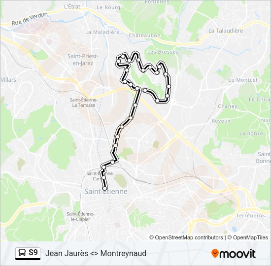 Mapa de S9 de autobús