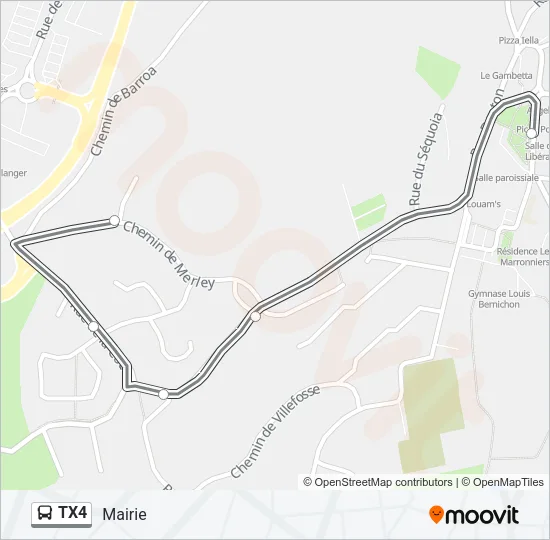 TX4 Bus Line Map