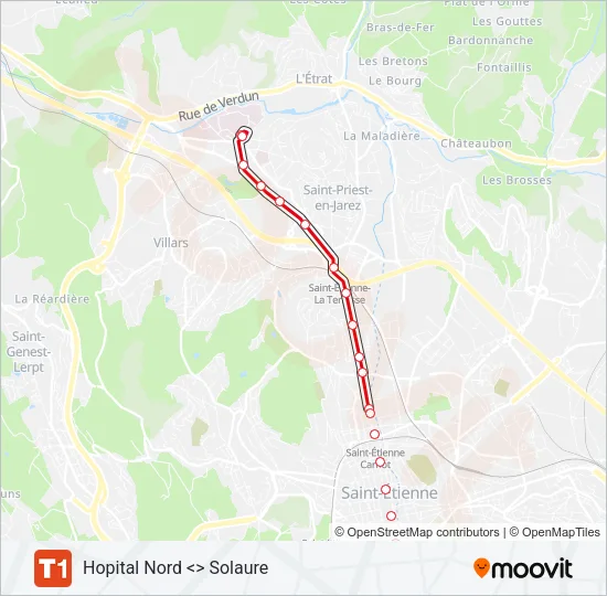 T1 Light Rail Line Map