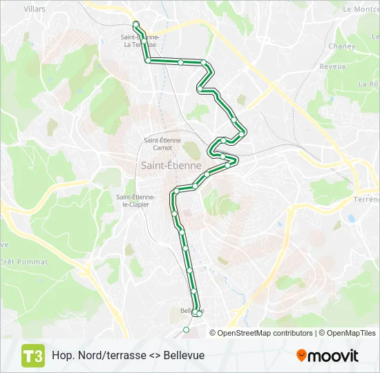 T3 Light Rail Line Map