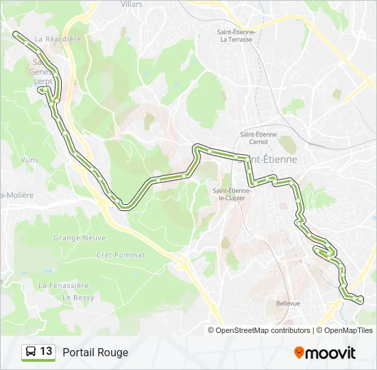 13 Bus Line Map