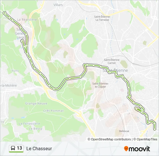 13 Bus Line Map