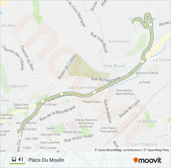 41 Bus Line Map