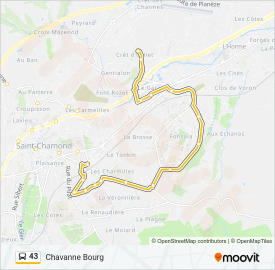 43 Bus Line Map