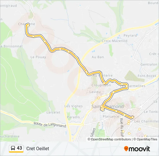 43 Bus Line Map