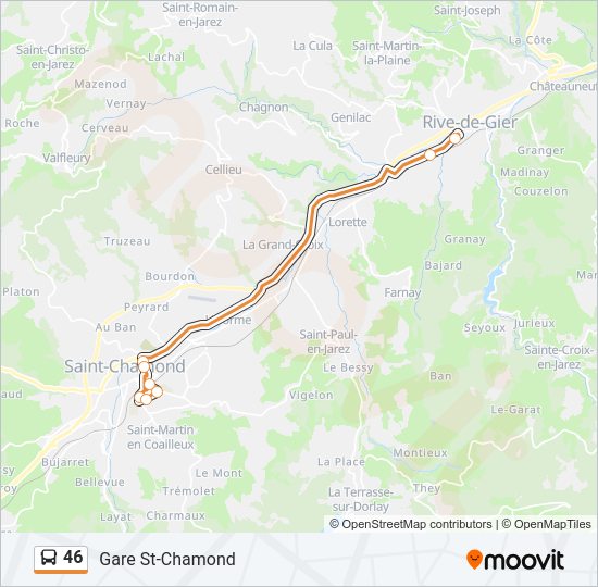 46 bus Line Map