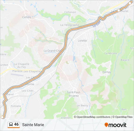 46 Bus Line Map