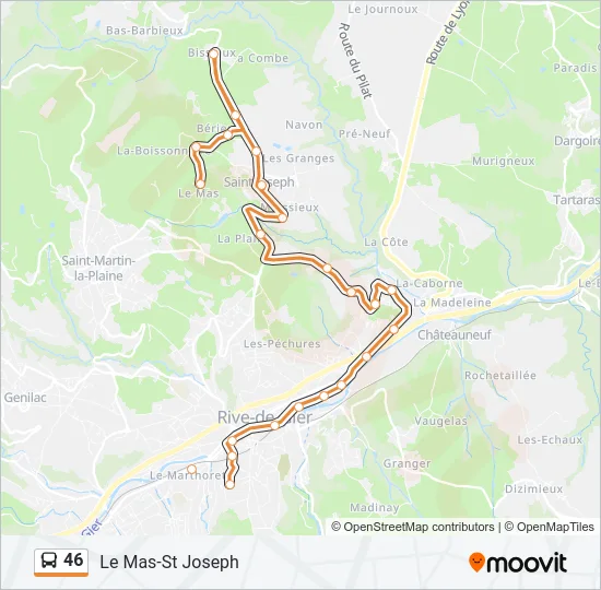 46 Bus Line Map