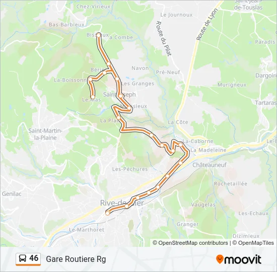 46 Bus Line Map