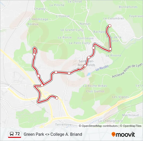 72 Bus Line Map