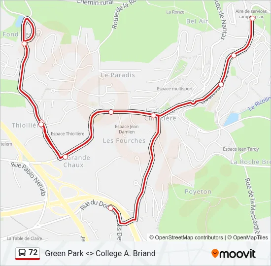 72 Bus Line Map