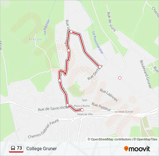 73 Bus Line Map