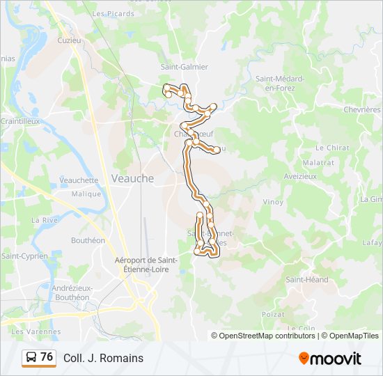 Mapa de 76 de autobús