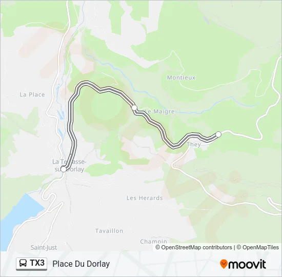 TX3 Bus Line Map